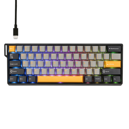 Teclado mecánico intercambiable en caliente del 60 por ciento aluminio RGB Hall