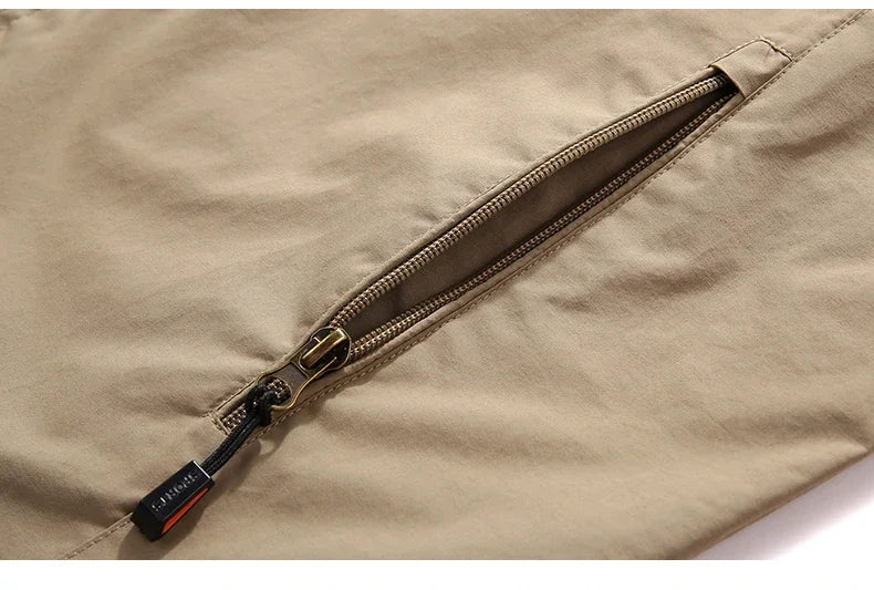 Chaqueta impermeable para hombre - Rompevientos con capucha de poliéster para camping