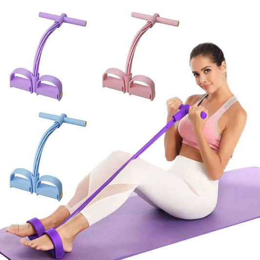Resistance Band 6 Tube Pedal Puller Fitness Trainer