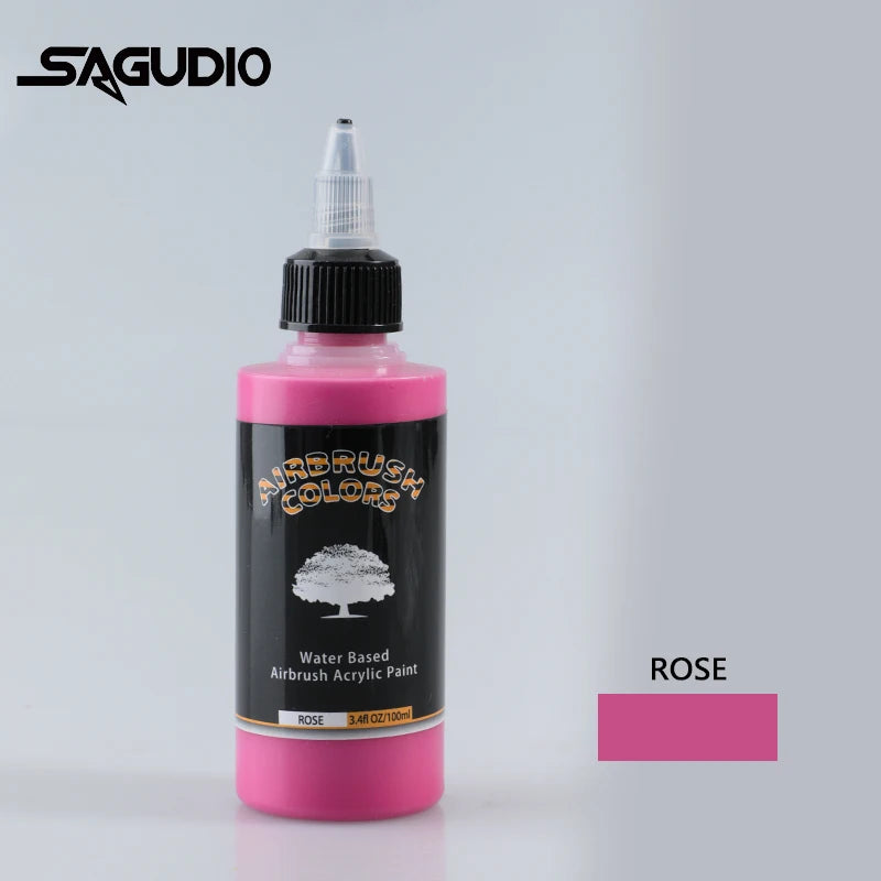 Airbrush akrylmaling matte blæk vandbaseret let at rengøre 32 farver sæt 100 ml flasker til modelhobby TikTok viral håndværkstrend 2026