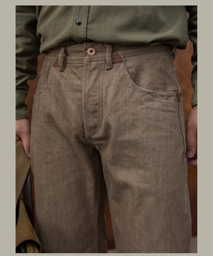 Holdbare avslappede rette jeans for menn - løse selvedge casual