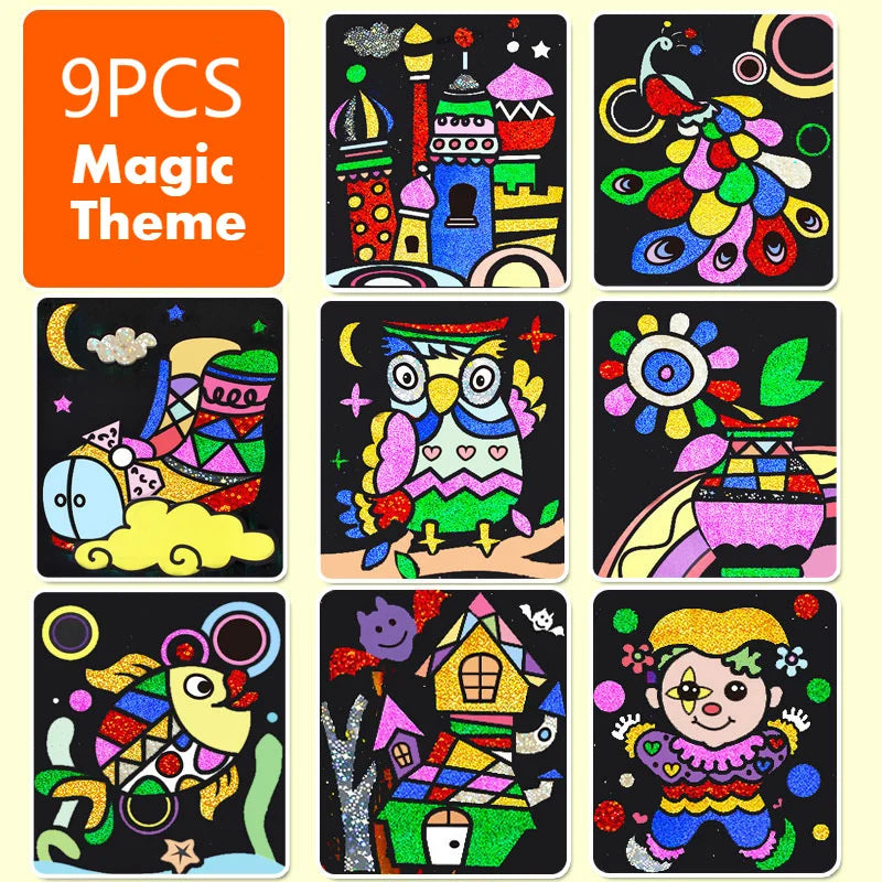 Creative DIY Magic Transfer Painting Craft Kit for Kids - Educational Arts & Crafts Learning Toy, Cartoon Drawing Fun  20x17cm (7.8x6.6 inch)