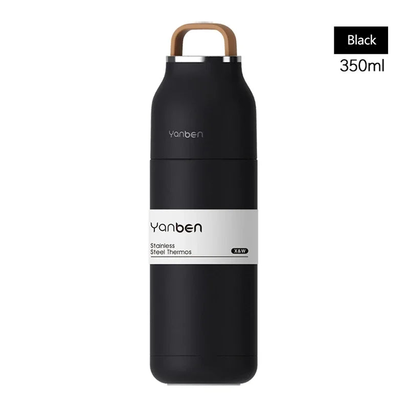 Reise-Wasserflasche 350ml 304 Edelstahl Vakuum-Thermoskanne Fall 2025 Isoliert Auslaufsicher Für Unterwegs