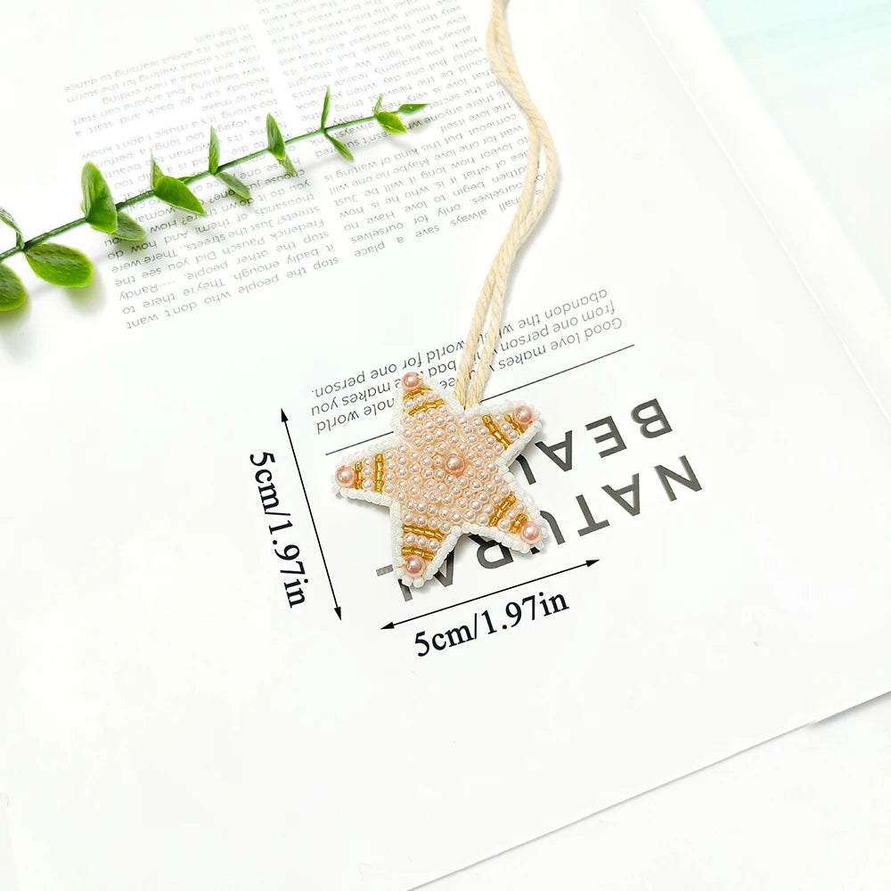 Kokospalme paljettmerke nøkkelring veskeanheng håndlaget