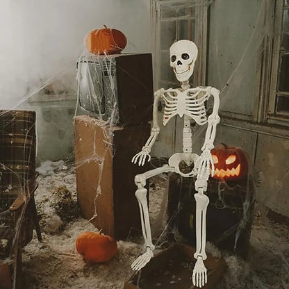 Beweegbaar menselijk skelet, Halloween-plastic nepbottendecoratie en griezelig accessoire 2026