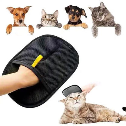 Double-Sided Pet Grooming Glove – Removes Hair from Furniture and Coat, Cats and Dogs