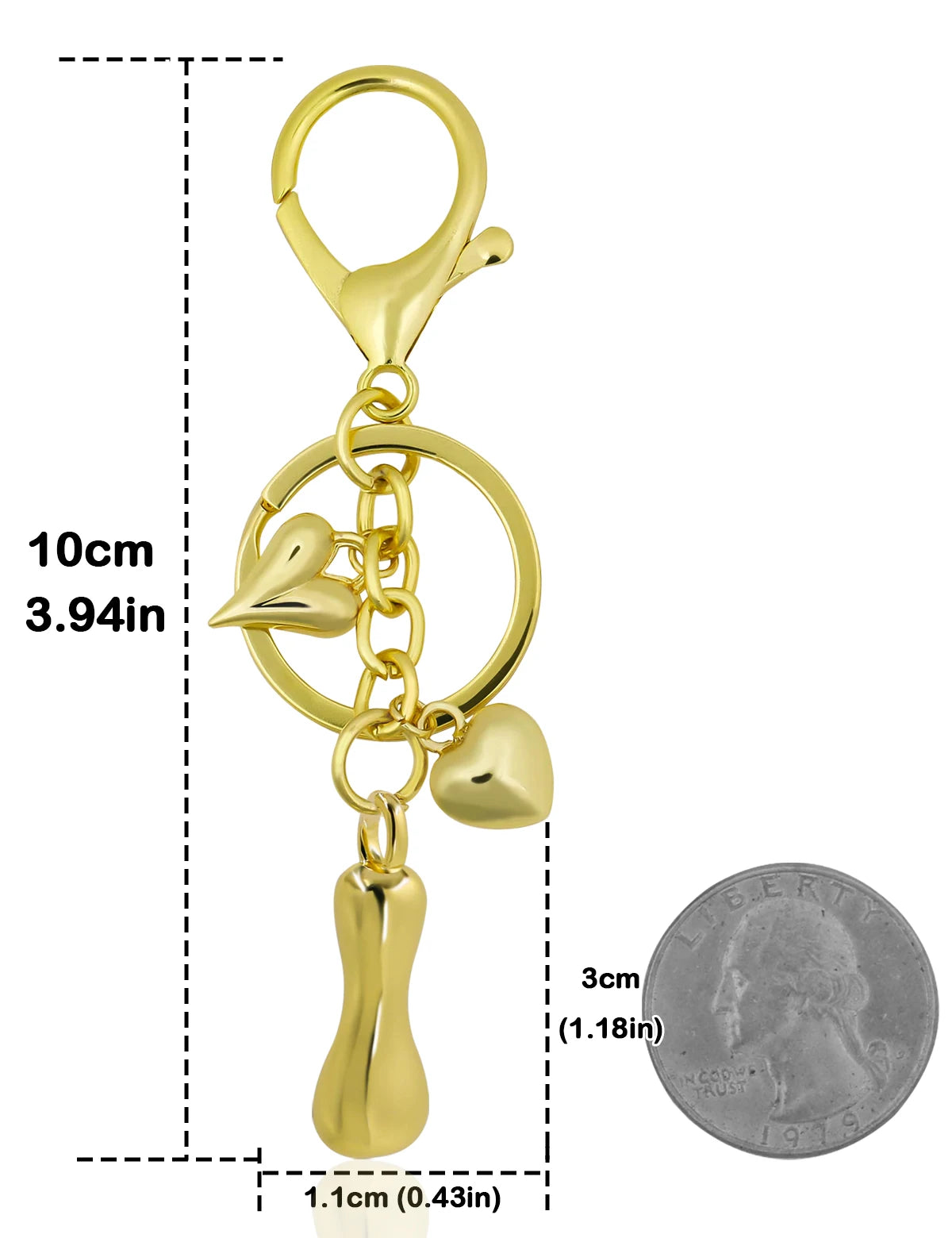 Personlig nøglering guld boblebogstav taskevedhæng gave