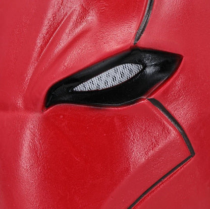 Red Hood Superhero Latex Helmet Full-Face Cosplay Mask for Adults Halloween 2026