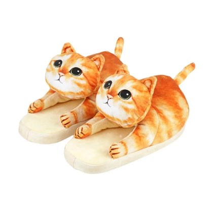 Weiche, gemütliche Damenplüschhausschuhe mit Katzen-Gesicht – Katzen-Gesicht Design, Plüsch-Obermaterial, EVA-Sohle, Hausschuhe für den Winter