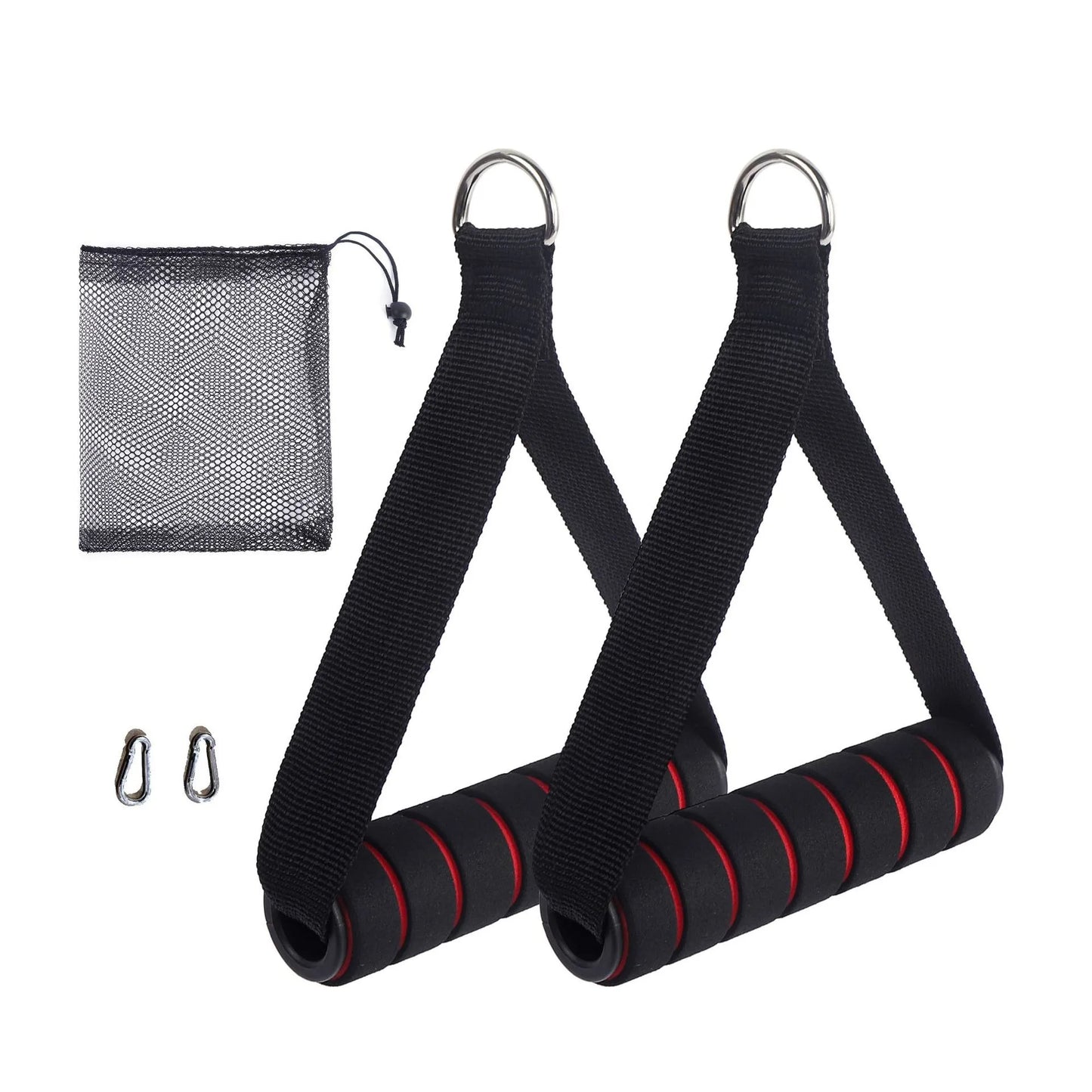 Heavy Duty D-Ring Metal Gym Handles - Fitness Equipment for Cable Machines & Resistance Bands