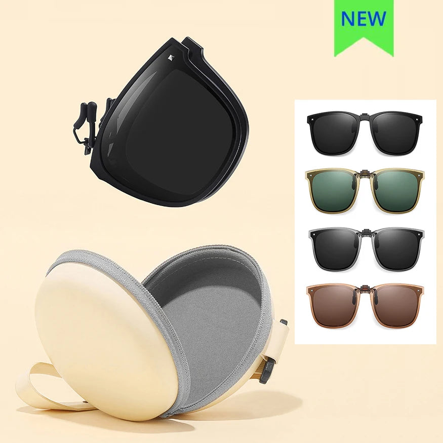 Clip On Sunglasses Foldable Oversized Square Flip Up UV400 Polarized Sunglasses Summer 2026 Trend Gift