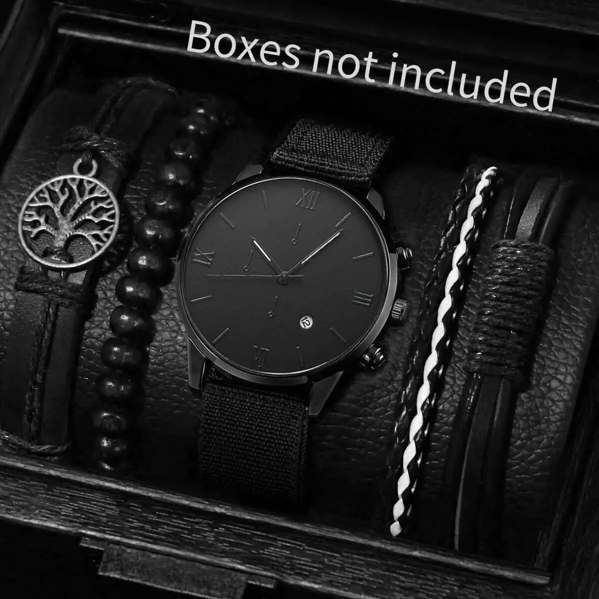 Quartz Watch And Bracelet Set Nylon Band Casual Gift