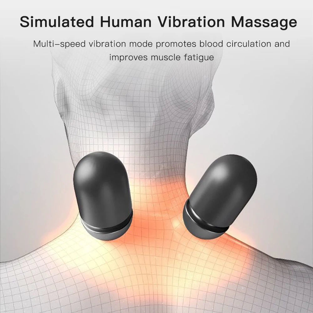 Nakke Massage Pude Opvarmning Vibration Hukommelsesskum Støtte