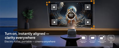 Mini Android Projector WiFi 6 350 ANSI Lumens – 4K Ready Smart Home Cinema 2026 Gift