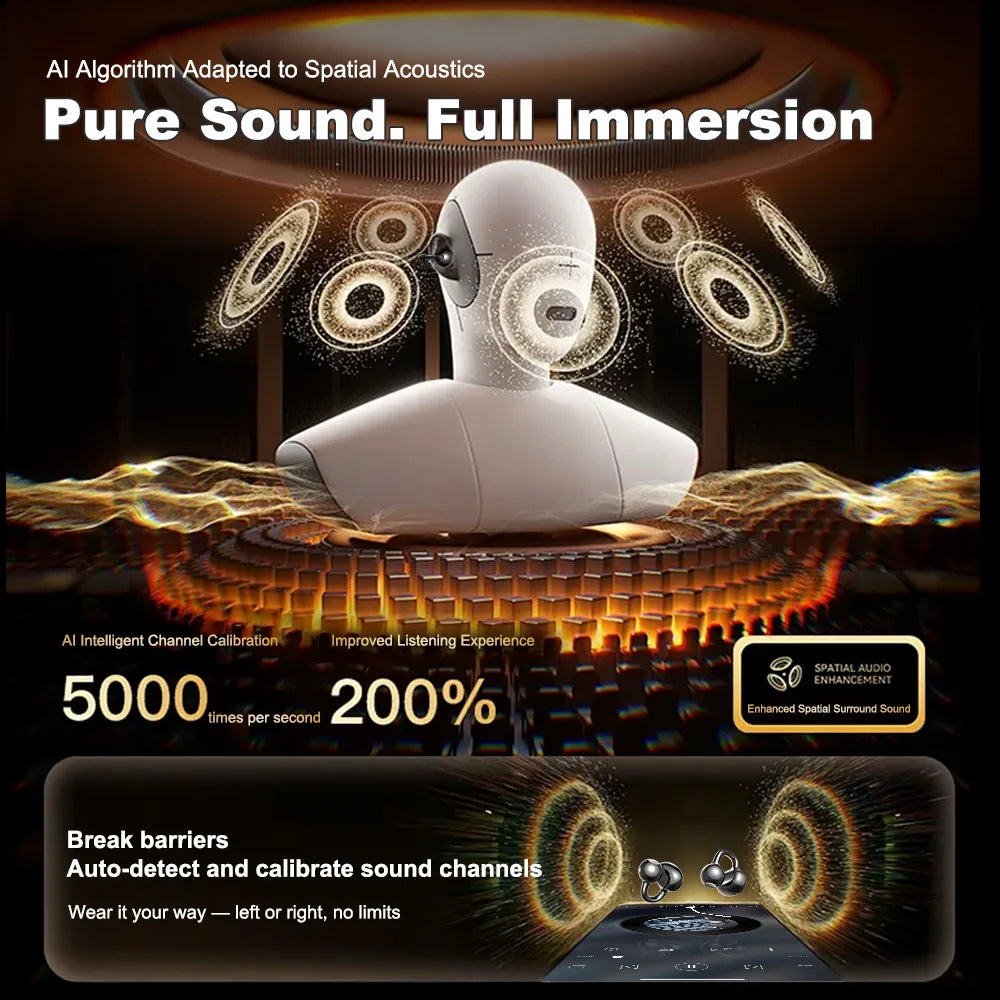 Écouteurs Bluetooth à conduction osseuse ouverts pour sport et gym