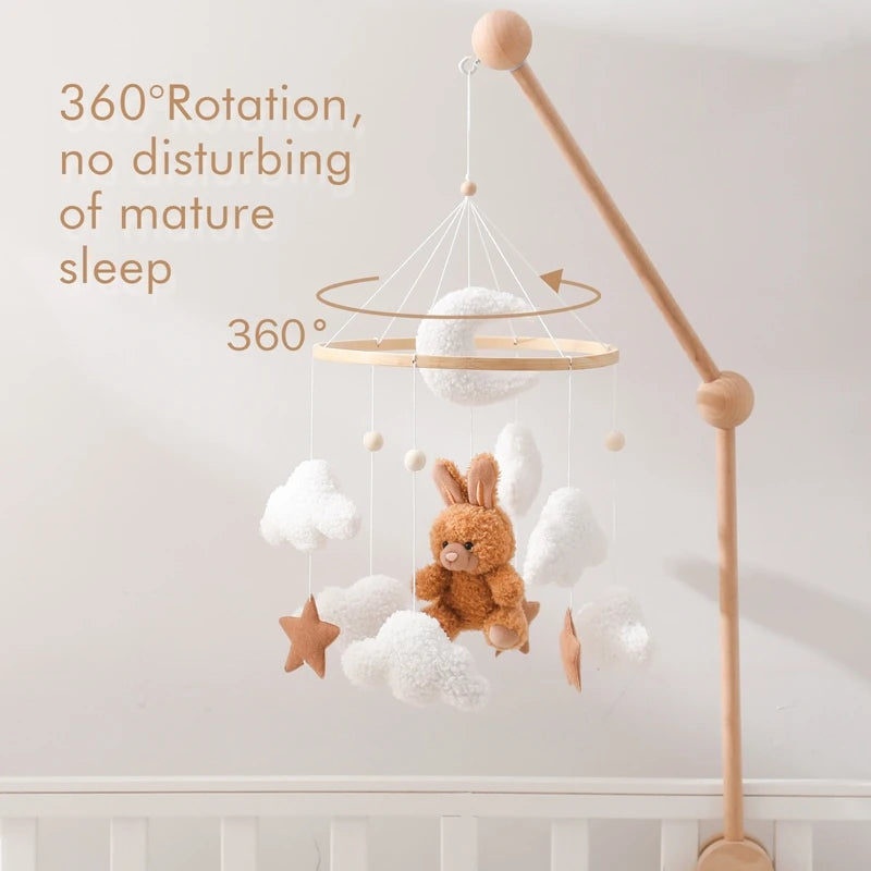 Baby Crib Mobile Wooden Nursery Newborn Sensory Toys