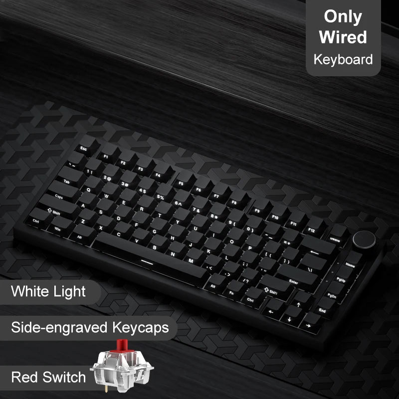 Teclado mecánico para juegos Bluetooth 75 por ciento con intercambio en caliente