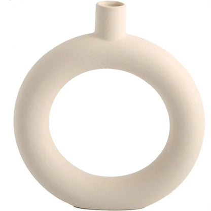 Keramisk vase embryo skulpturell bordvase nordisk minimalistisk hjemmeinnredning høst 2025 ideell for tørket blomstervisning