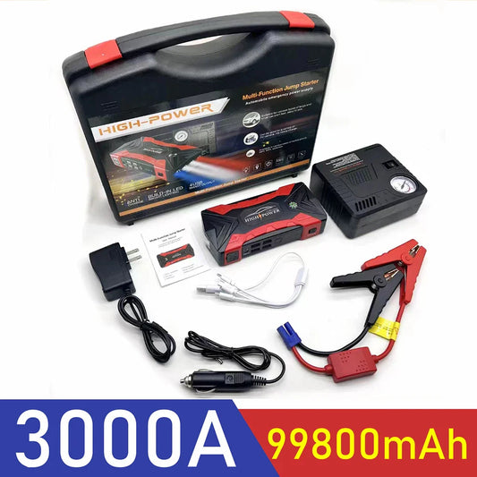 Car Jump Starter Multi Function Portable Power Bank 99800mAh 3000A Emergency Start USB Output Viral Fall 2025 Gift