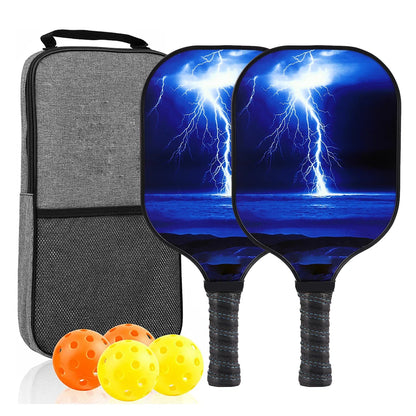 Variant image for USAPA Approved Pickleball Paddle Set of 2 with 4 Balls and Carrying Bag - Lightweight Fiberglass Rackets for Indoor and Outdoor Play-26