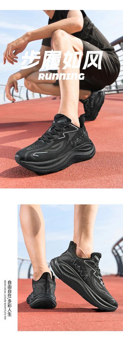 Breathable lightweight men's running shoe – flyknit upper, rubber outsole, spring autumn sport
