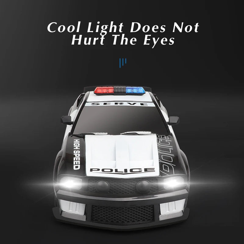 Scale Police RC Car with LED Lights - Fast 2.4GHz Remote Control Vehicle for Kids