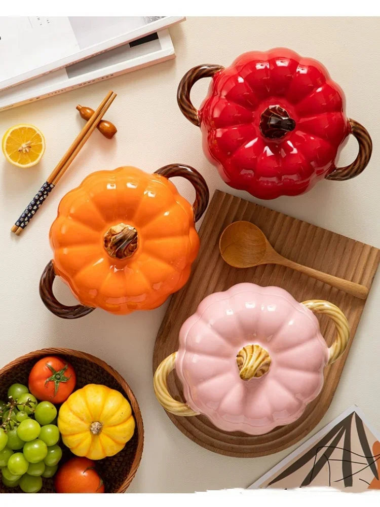 Keramische Soepketel Pompoendeksel Porselein Groot Herfst 2025