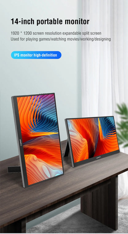Draagbare Monitor 14.1 Inch Touch IPS HDR10 Tweede Scherm
