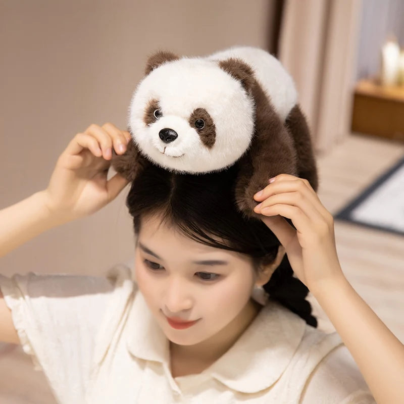 Poupée en peluche panda bébé réaliste et lestée Cadeau de Noël
