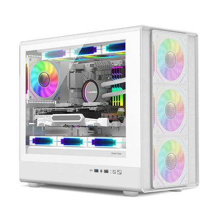 Boîtier PC vertical en verre MicroATX compatible avec radiateur 360mm