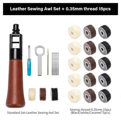 Kit de couture en cuir – ensemble d'outils premium pour couture à la main pour artisanat cuir et réparation de toile, cadeau automne 2026