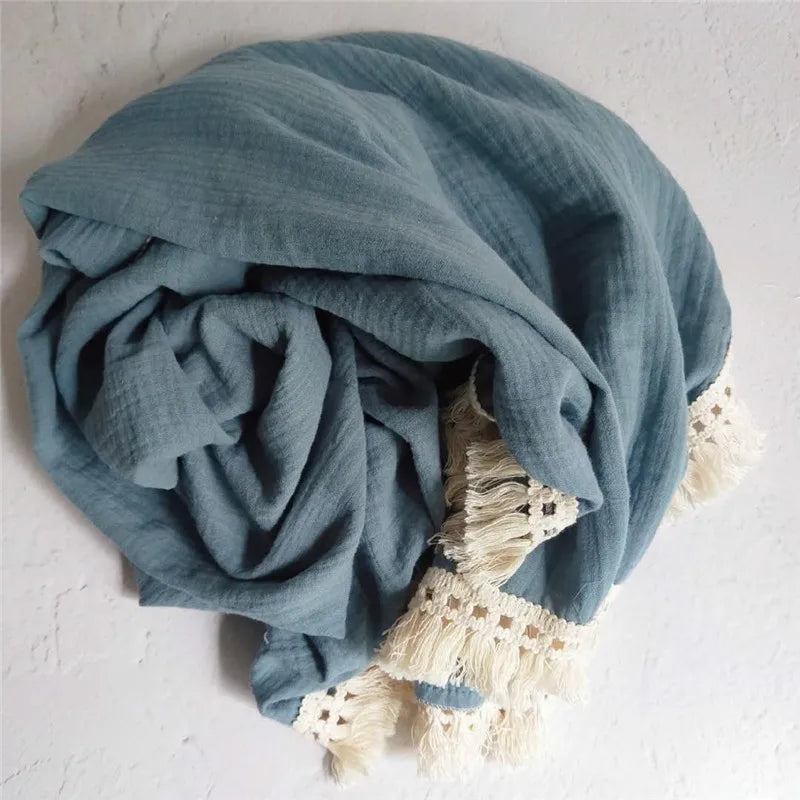 Baby svøb tæppe 100 procent bomuld muslin nyfødt blomsterprint quilt svøb efterår 2025 åndbar blød gave