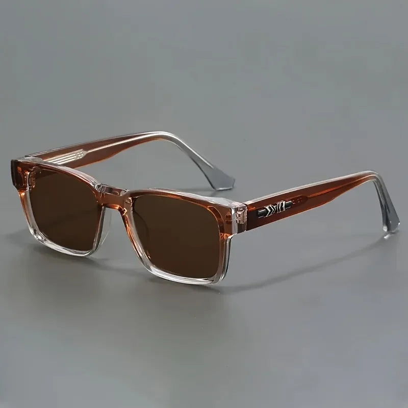 Men's square frame sunglasses UV400 – mirror lens, anti-mist outdoor driving shades, wide coverage