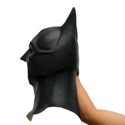Black Batman Mask for Adults, High-Quality Latex Cowl for Halloween Cosplay and Costume Parties-5