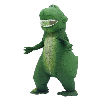 Groen opblaasbaar dinosaurus-mascottekostuum voor volwassenen, personagekostuum voor Halloween en verjaardagsfeest 2026