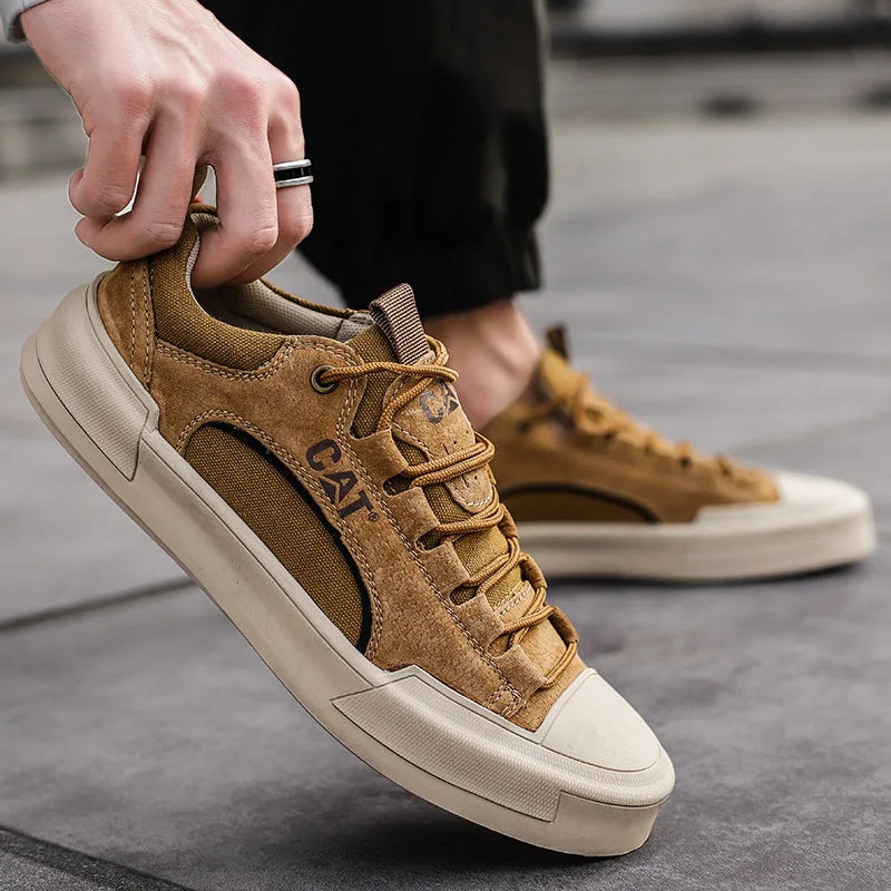 Durable men's outdoor sneakers - anti-slip wear-resistant fabric upper, for hiking and casual everyday