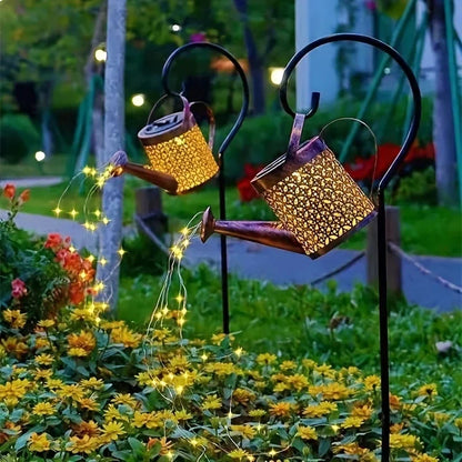 Solar Watering Can Light Retro Metal Hanging Lantern Outdoor Garden Decor Summer 2025 Waterproof Whimsical
