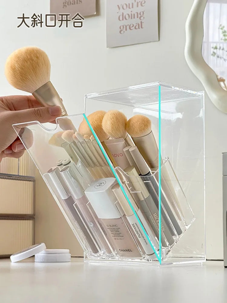 Make-upkwastenhouder met deksel acryl organizer doos grote capaciteit verdeler opslag stofvrij val 2025 cadeau