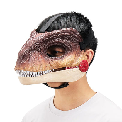 Dinosaurmaske med bevegelig kjeve cosplay-rekvisitt Halloween 2025