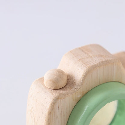 Wooden Montessori Camera Toy for Kids, BPA Free, Lightweight, Sensory Play Gift for Toddlers and Young Children