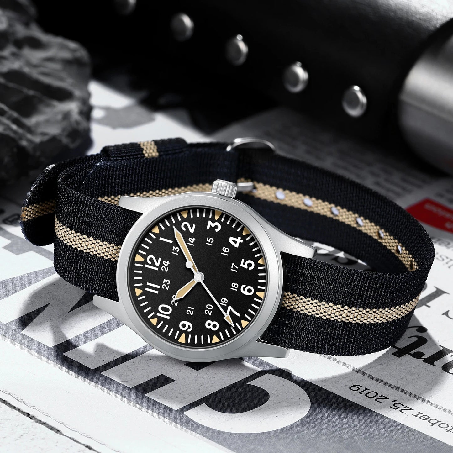 Militær Quartz Feltur 37mm Safir Efterår 2025