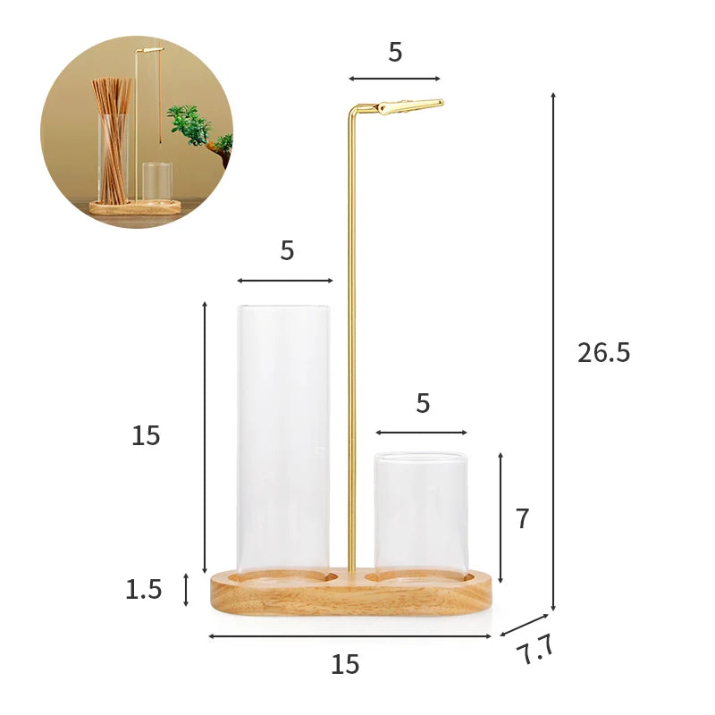 Røgelsesholder 2 i 1 Glas Askeopsamler Organizer Stativ, Efterår 2025 Hjemmeindretning, Anti Aske Rent Design