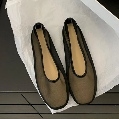 Lightweight Women Ballet Flats - Shallow Slip On Mesh