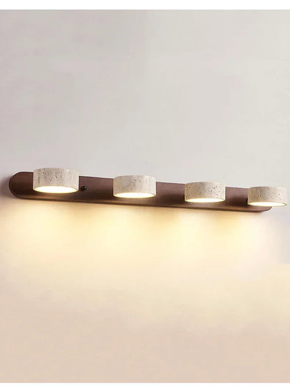 Japandi Wabi Sabi Round LED Wall Light With Mirror Bathroom