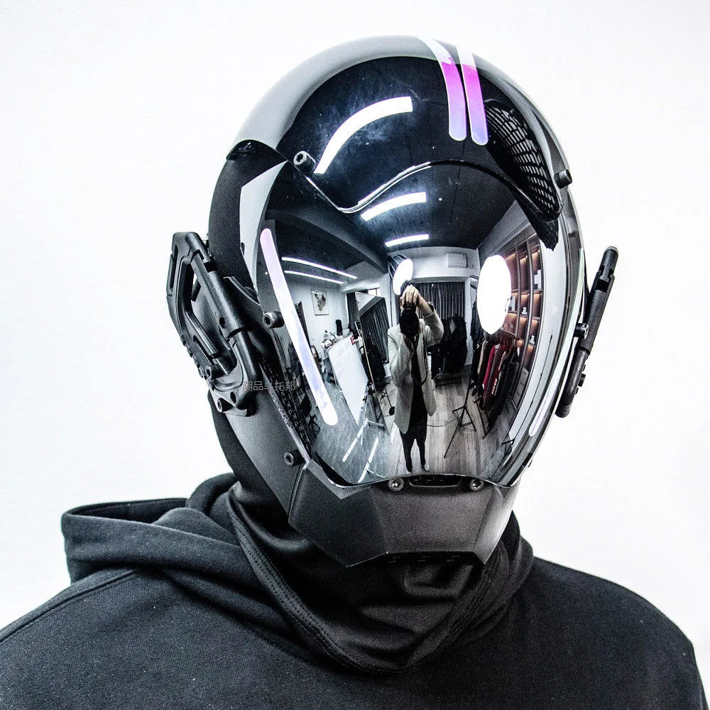 Punk Mech Technology PVC Full-Face Cosplay Mask Halloween Carnival Party Prop 2026