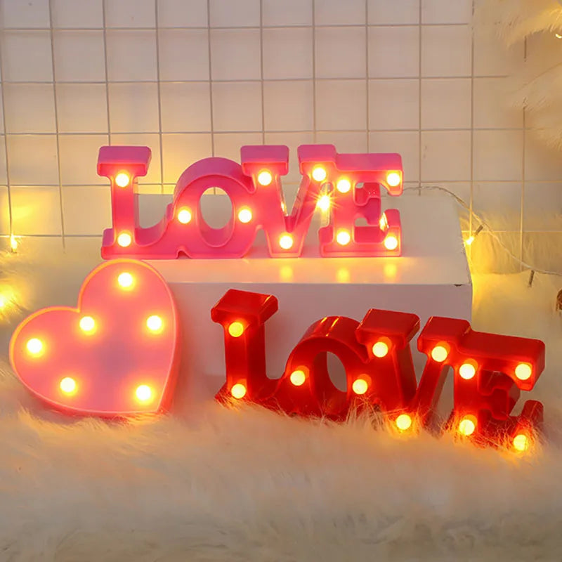 Romantic Love LED-lampe - Batteridrevet nattlys for bryllup, fester, hjemmeinnredning