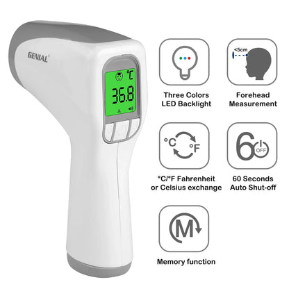 Infrared Forehead Thermometer 2-in-1 with Fever Alarm and LCD Display, Accurate Readings for Family, Back to School 2026