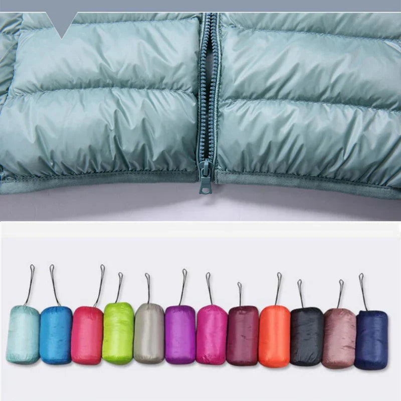Lightweight Women’s Down Jacket - Hooded, Packable Travel