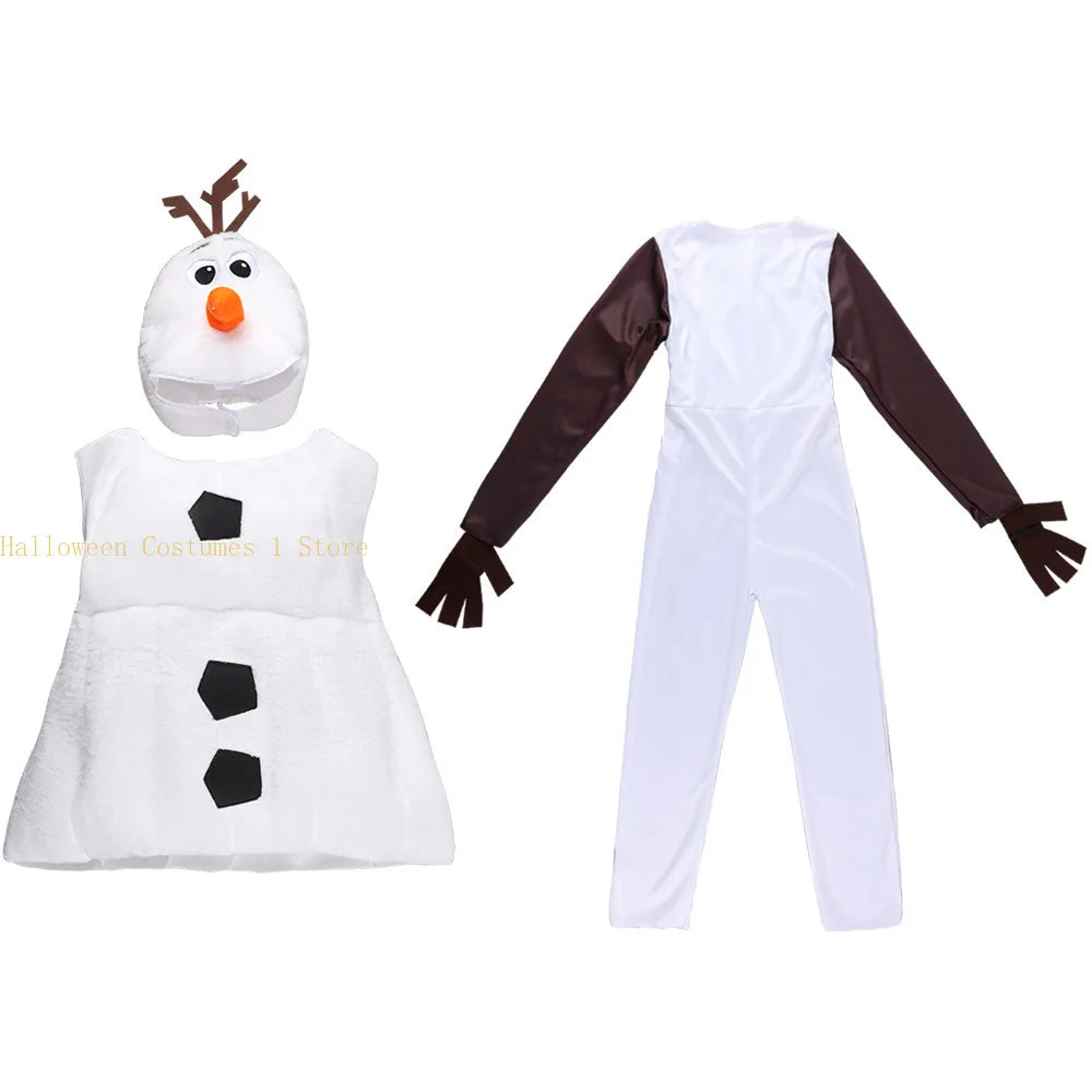 Olaf Frozen-sneeuwman-cosplaykostuum voor kinderen en peuters, cartoonverkleedkleding voor Halloween, kerst- en verjaardagsfeestjes 2026