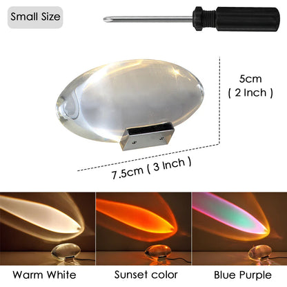 LED Table Lamp Crystal Projector Oval Glass Bedside Lamp Fall 2025 Halloween Mood Lighting Decor